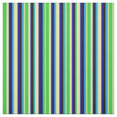 Tan、Lime Green、Blue、Black、Dark Blue Lines ファブリック (見本)