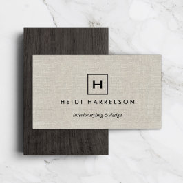 TAN LINENのイニシャル/モノグラム付きボックスロゴ 名刺