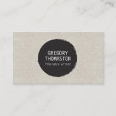 Tan Linenのブラックインクブロフェイクー円 名刺 (正面)