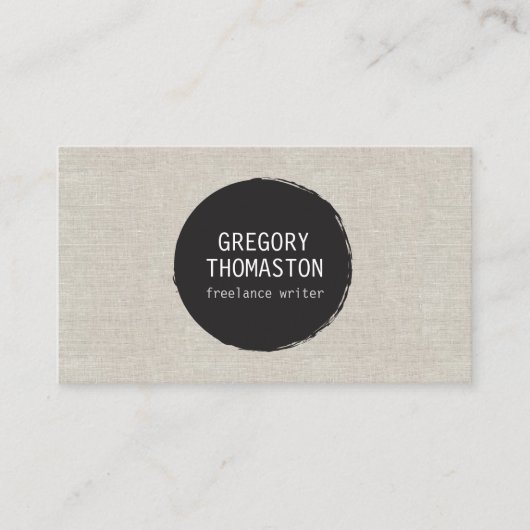 Tan Linenのブラックインクブロフェイクー円 名刺 (正面)