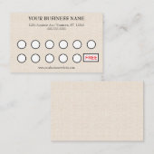 Tan Linen Look Generic Customer Rewards 名刺 (正面/裏面)