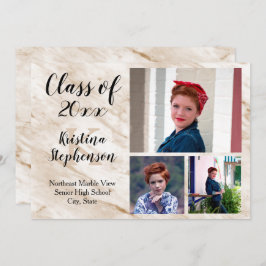 Tan Marble 3フォトスクール卒業発表 招待状