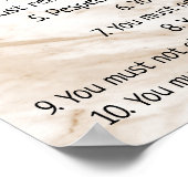 Tan Marble Ten Commandmentsバイブル・サイン ポスター (角)