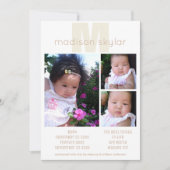 Tan Monogramのシンプル採用3写真コラージュ 案内状 (正面)