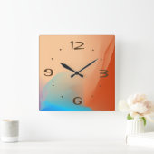 Tan Nosカラフルを使用した水彩色> Plain Clocks スクエア壁時計 (ホーム)