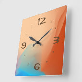 Tan Nosカラフルを使用した水彩色> Plain Clocks スクエア壁時計 (傾斜)