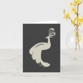 TAN Notecardの孔雀の華麗さ カード (黄色い花)