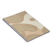 Tan Paint Lines Notebook – Minimalist Chic ノートブック (右側)
