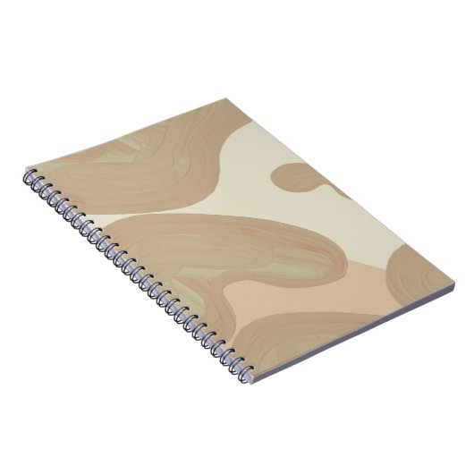Tan Paint Lines Notebook – Minimalist Chic ノートブック (右側)