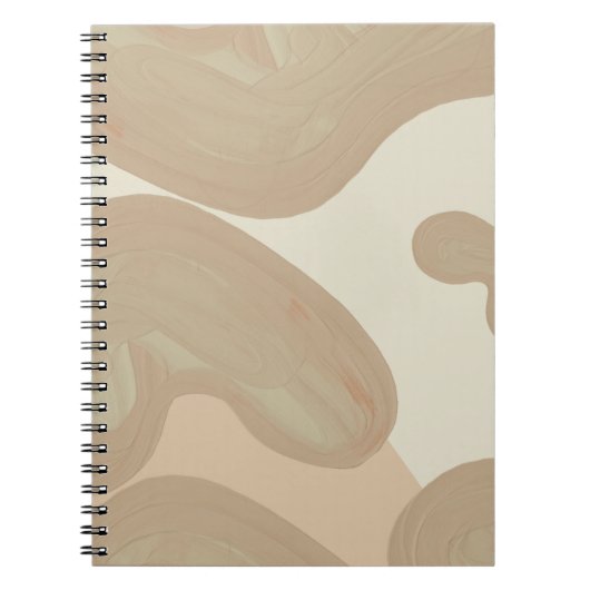 Tan Paint Lines Notebook – Minimalist Chic ノートブック (正面)