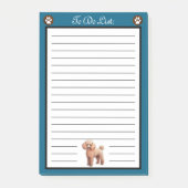 Tan Poodle Dog To Do List ポストイット (正面)