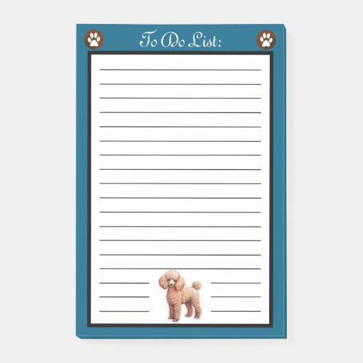 Tan Poodle Dog To Do List ポストイット (正面)