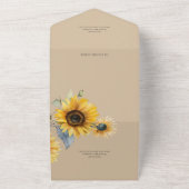 Tan QRコードのひまわり オールインワン招待状 (外側)