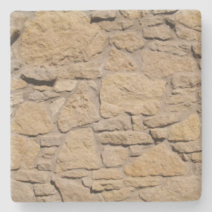 Tan Rock Wall Texture、Squareコースター ストーンコースター