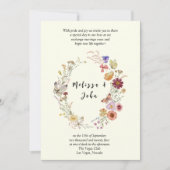Tan Rustic Boho Wildflower Wedding 招待状 (正面)