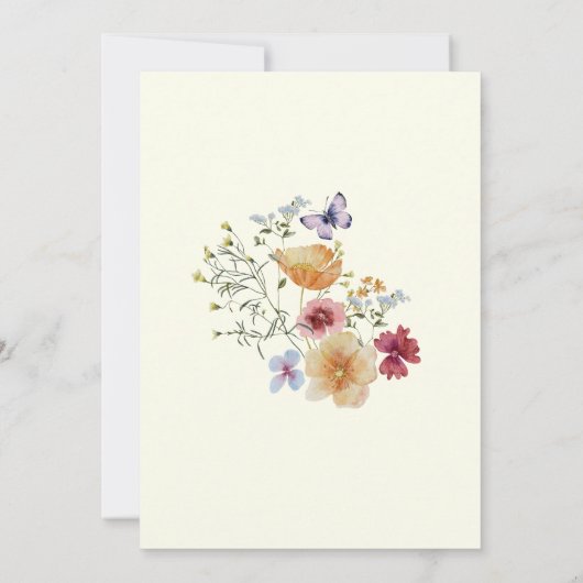 Tan Rustic Boho Wildflower Wedding 招待状 (裏面)