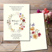 Tan Rustic Boho Wildflower Wedding 招待状