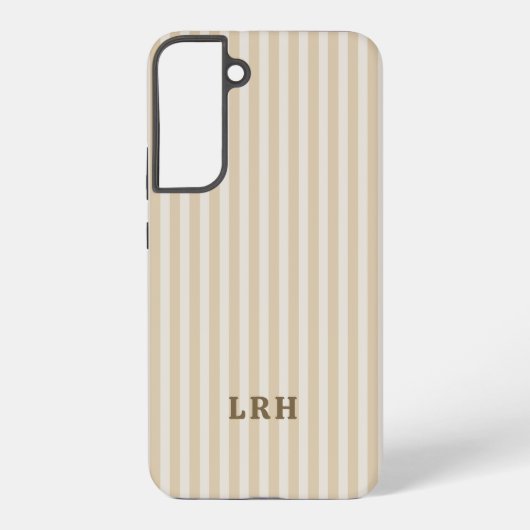 Tan Stripe Vintage Design Tiny Initials Monogram Samsung Galaxyケース (裏面)