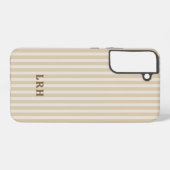 Tan Stripe Vintage Design Tiny Initials Monogram Samsung Galaxyケース (裏面横)