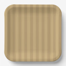 Tan Striped Paper Plates - 9in Salty Bark Club