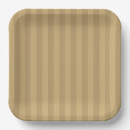 Tan Striped Paper Plates - 9in Salty Bark Club ペーパープレート