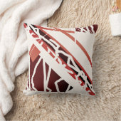 Tan-Terracotta Brown on Off-white傾斜抽象芸術 クッション (ブランケット)