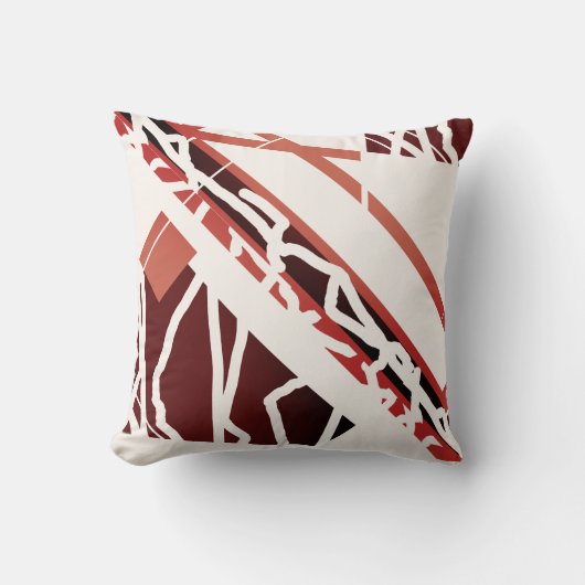Tan-Terracotta Brown on Off-white傾斜抽象芸術 クッション (正面)