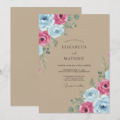 Tan Vibrant Rustic Wedding 招待状 (正面/裏面)