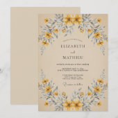 Tan Vintage Woodland Wedding 招待状 (正面/裏面)