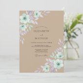 Tan Whimsical Meadow Wedding 招待状 (スタンド正面)