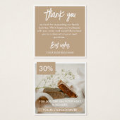 Tan White Photo & Promo Code Thank You (正面&裏面)