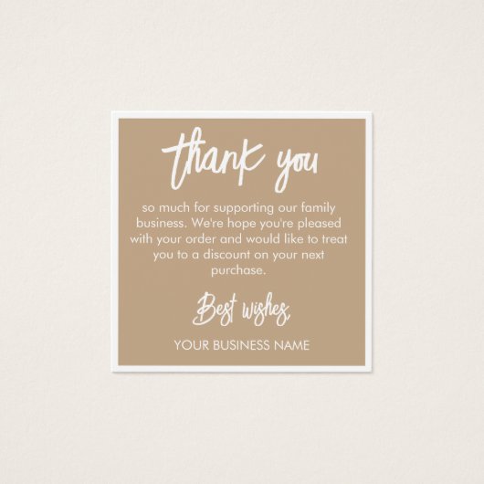 Tan White Photo & Promo Code Thank You (正面)