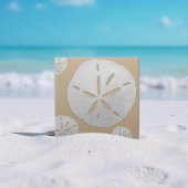 Tan & White Tropical Beach Sand Dollar タイル