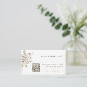 Tan & White Wildflower Wedding RSVP エンクロージャーカード (スタンド正面)