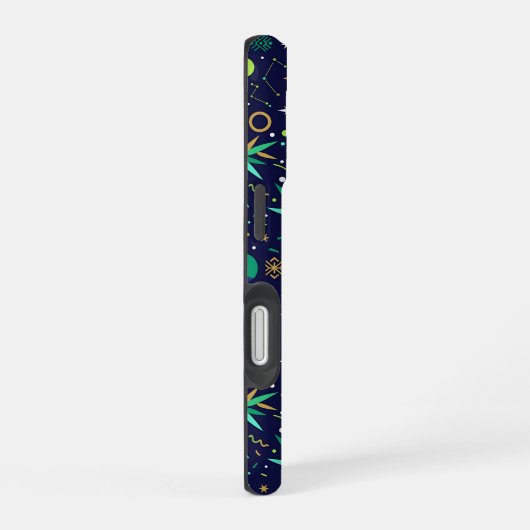 Tanabata Star Festival Bamboo Night Pattern iPhone 16ケース (右側面)