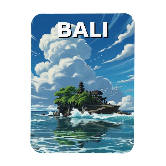Tanah Lot Bali Indonesia Travel マグネット (縦)