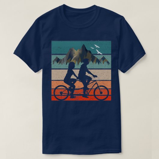 tandem bike cycling cyclist couple gift  tシャツ (デザイン正面)