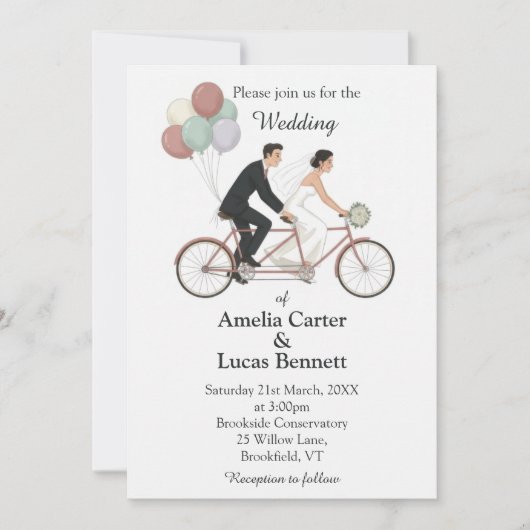 Tandem Bike Wedding Invitation 招待状 (正面)