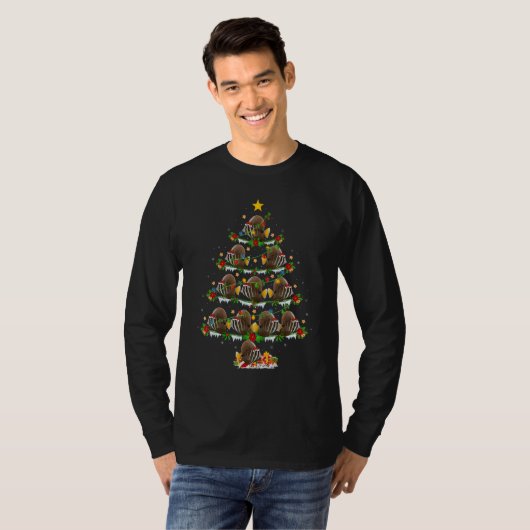 Tang Fish  Xmas Lights Tang Christmas Tree Tシャツ (正面フル)