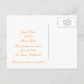 Tangerine カスタム Ribbon日付はがきを保存 案内ポストカード (裏面)