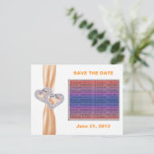 Tangerine カスタム Ribbon日付はがきを保存 案内ポストカード (スタンド正面)