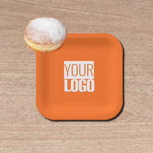 tangerine ポップ・アートの – ロゴの追加 ペーパープレート