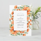 Tangerine Artistic Meadow Wedding 招待状 (スタンド正面)