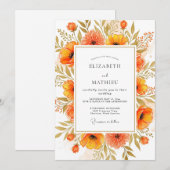 Tangerine Captivating Autumnal Wedding 招待状 (正面/裏面)