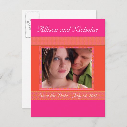 Tangerine OrangeとPinkデート救の写真。 案内ポストカード (正面/裏面)