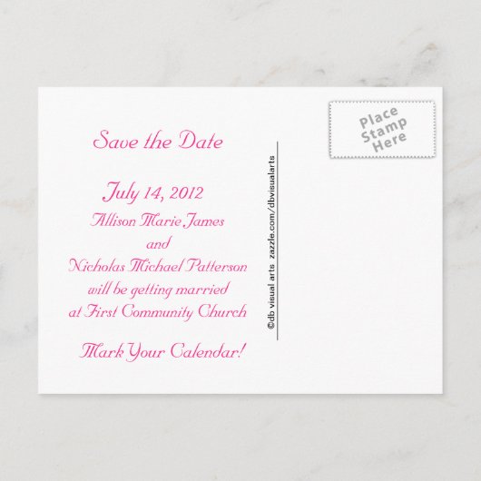 Tangerine OrangeとPinkデート救の写真。 案内ポストカード (裏面)