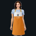 Tangerine Orange従業員のロゴ、名前、会社 エプロン<br><div class="desc">ビジネスカスタムロゴ、従業員名、会社名、スローガン、Webサイト、または任意のメッセージを使用して、このEyecatching従業員エプロンを簡単にパーソナライズカスタムできる。オレンジシンプルと白のオレンジ色と完全にカスタマイズ可能なサンセリフの基本およびフォントとプロフェッショナルと外観のモダンデザインビジネス澄んビジネス。このオールオーバープリントエプロンは、大人、若い大人、彼、彼女と子供のための小、中と大きなサイズで利用できる。カスタマイズ可能なネックストラップとウエストストリングの色。最小注文なし。</div>