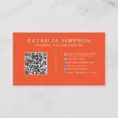 Tangerine Orange and Beige Cream QR Code Template 名刺 (裏面)
