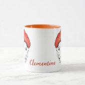 Tangerine Orange Haired Woman Portrait Pop Art マグカップ (中央)