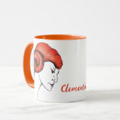 Tangerine Orange Haired Woman Portrait Pop Art マグカップ (正面左)